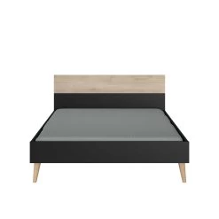 Tweepersoonsbed Hardy 140x200 - Zwart/eik 23 Tweepersoonsbed Hardy 140x200 - Zwart/eik -Collectie Slaapkamermeubels 3501 L140 STYLE MATELAS F b2a8