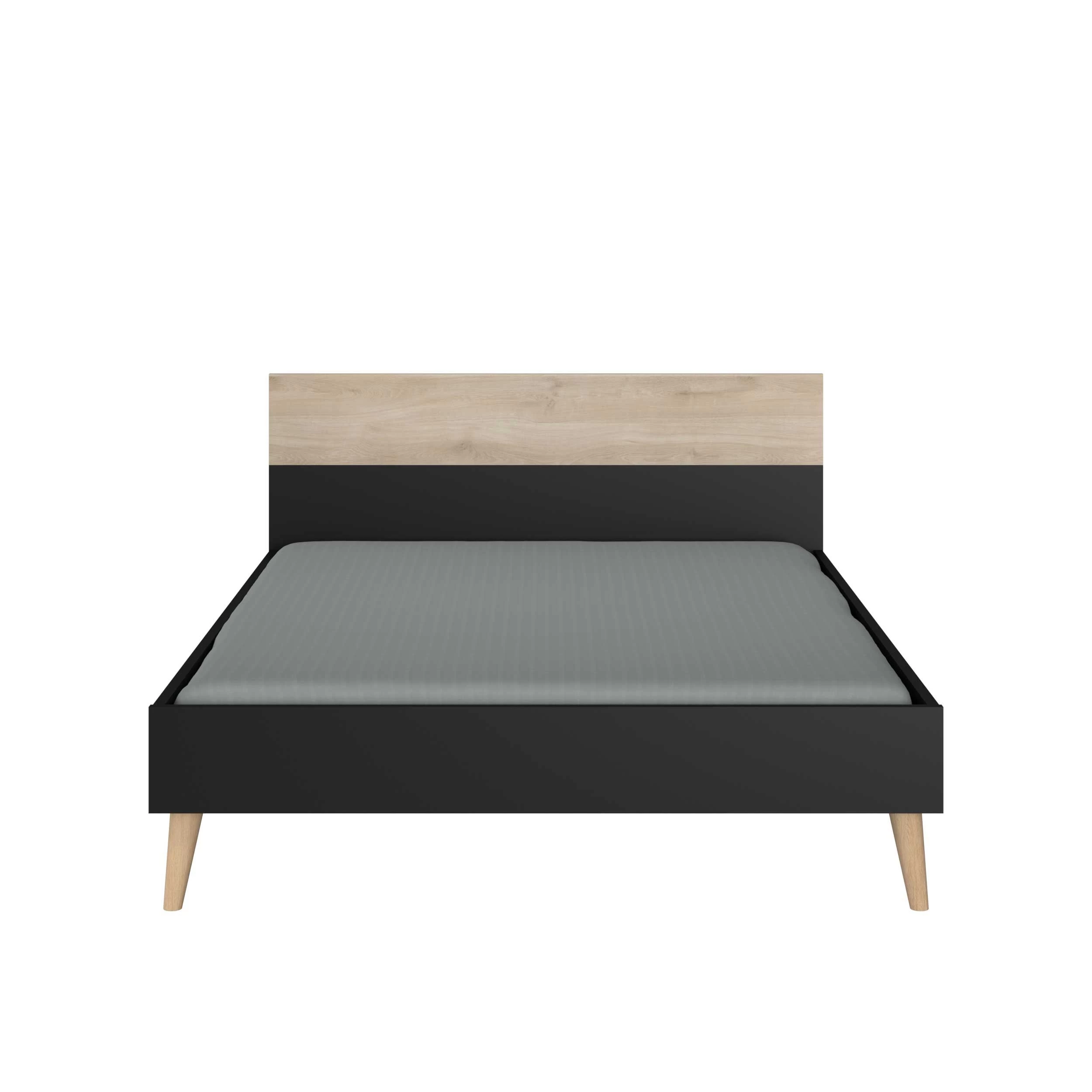 Tweepersoonsbed Hardy 140x200 - Zwart/eik 10 Tweepersoonsbed Hardy 140x200 - Zwart/eik - Afbeelding 8