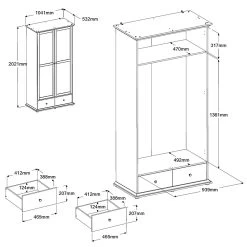 Kledingkast Morgane 104cm Met 2 Deuren - Wit -Collectie Slaapkamermeubels 3540a2pt picto mm 1 25b3