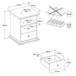 Nachtkastje Morgane Landelijk - Wit 15 Nachtkastje Morgane Landelijk - Wit -Collectie Slaapkamermeubels 3540ch2t picto mm 4eb6