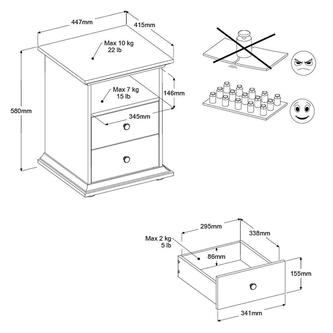 Nachtkastje Morgane Landelijk - Wit 5 Nachtkastje Morgane Landelijk - Wit - Afbeelding 3