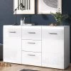 Dressoir Allan 144cm Met 2 Deuren & 3 Lades - Wit -Collectie Slaapkamermeubels 3580 84 pe dek b 0aac