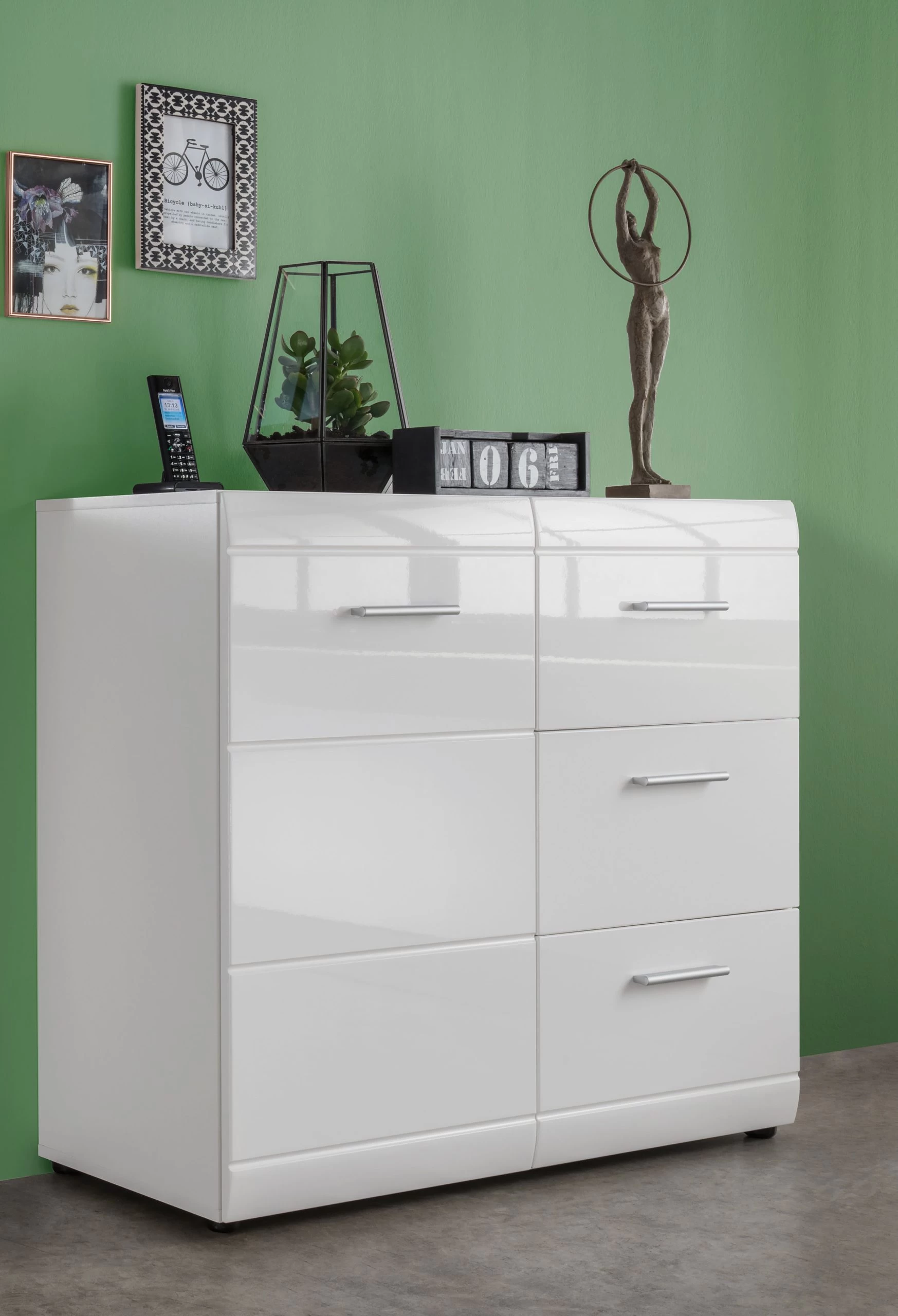 Commode Allan 96cm Met 3 Lades & 1 Deur - Wit 6 Commode Allan 96cm Met 3 Lades & 1 Deur - Wit - Afbeelding 4