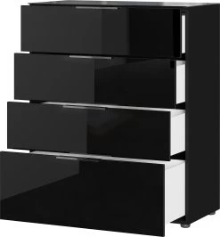 Ladekast Dudek 83cm Met 4 Lades - Zwart -Collectie Slaapkamermeubels 3695 83 pe open a cut 2ddb