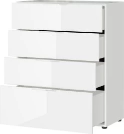 Ladekast Dudek 83cm Met 4 Lades - Wit 11 Ladekast Dudek 83cm Met 4 Lades - Wit -Collectie Slaapkamermeubels 3695 84 pe open a cut 0323