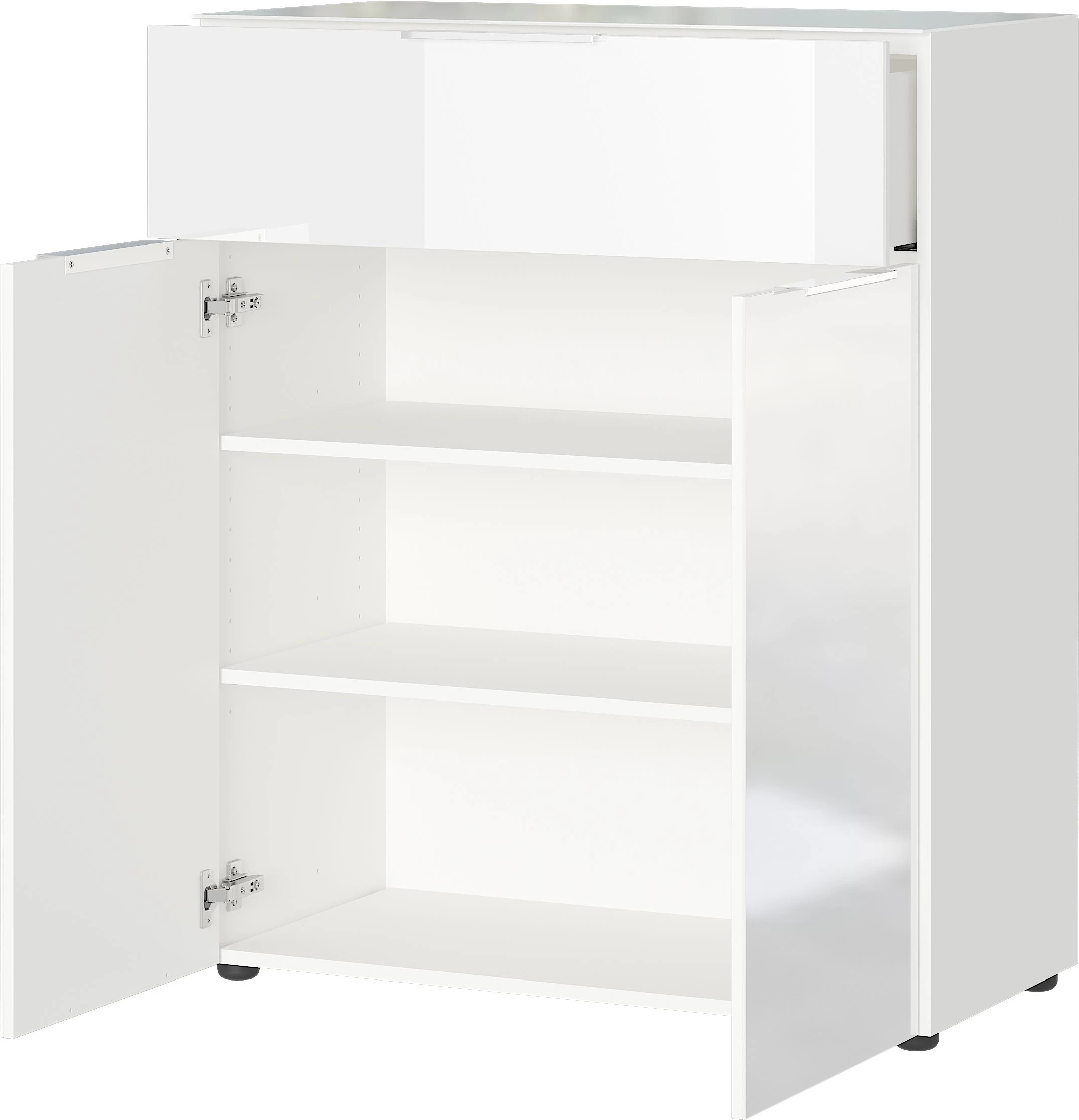 Commode Dudek 83cm Met 2 Deuren & 1 Lade - Wit 7 Commode Dudek 83cm Met 2 Deuren & 1 Lade - Wit - Afbeelding 5