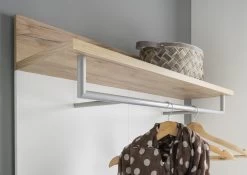 Kapstokpaneel Stoffel H146 X B96cm - Wit/eik -Collectie Slaapkamermeubels 3773 513 det stange a a5c9