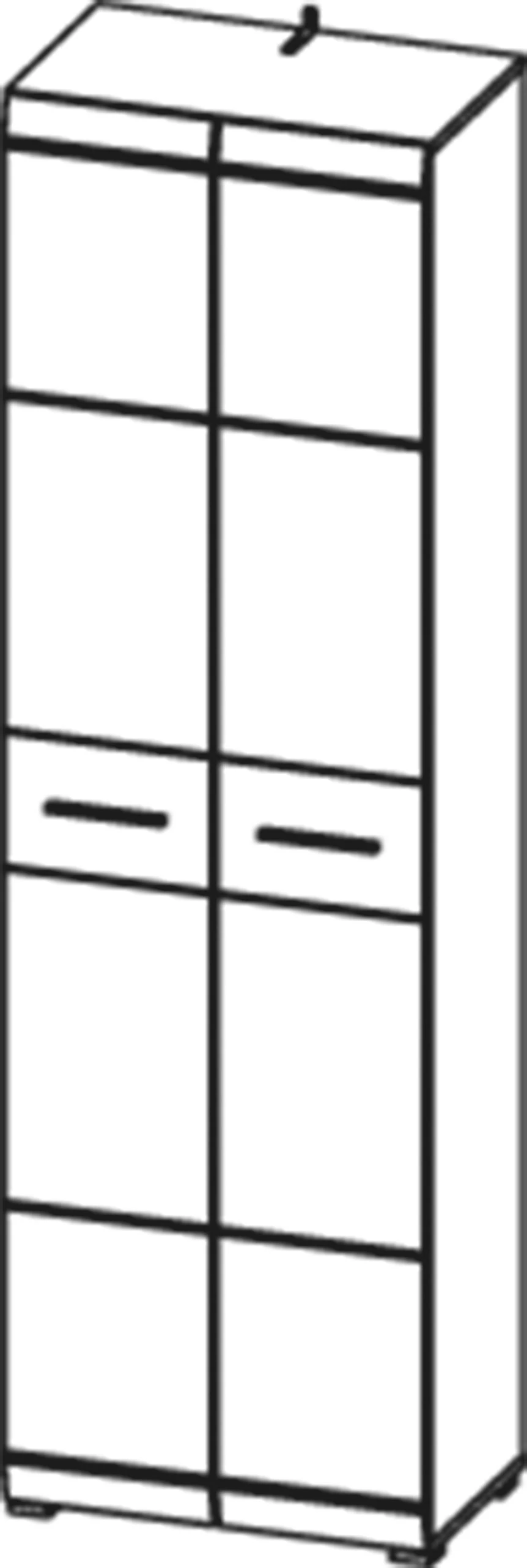 Garderobekast Molde 59 Cm Met 2 Deuren - Wit/eik 6 Garderobekast Molde 59 Cm Met 2 Deuren - Wit/eik - Afbeelding 4
