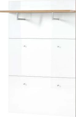 Kapstokpaneel Tille H144 X B89cm - Wit/eik -Collectie Slaapkamermeubels 3973 242 pe a cut 15ed