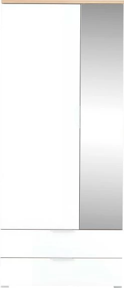 Garderobekast Tille 84cm Met 2 Deuren & 2 Lades - Wit/eik 11 Garderobekast Tille 84cm Met 2 Deuren & 2 Lades - Wit/eik -Collectie Slaapkamermeubels 3974 242 fr a cut 5fd1