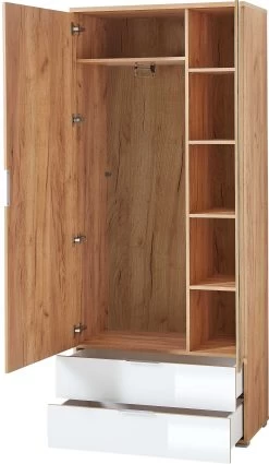 Garderobekast Tille 84cm Met 2 Deuren & 2 Lades - Wit/eik 13 Garderobekast Tille 84cm Met 2 Deuren & 2 Lades - Wit/eik -Collectie Slaapkamermeubels 3974 242 pe open a cut 64fb