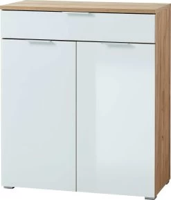 Commode Tille 89cm Met 2 Deuren & 1 Lade - Wit/eik -Collectie Slaapkamermeubels 3981 242 pe a cut fa79