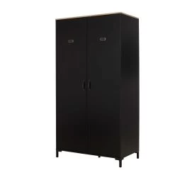 Kledingkast Manno 105 Cm 2 Deuren - Zwart/Helvezia Eik -Collectie Slaapkamermeubels 3 INDUSTRIEL CE10 ME13 53 1E13048 02 3432