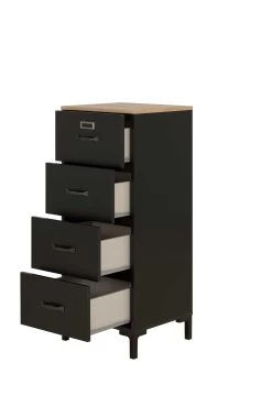 Ladekast Manno 4 Lades - Zwart/Helvezia Eik 10 Ladekast Manno 4 Lades - Zwart/Helvezia Eik -Collectie Slaapkamermeubels 3 INDUSTRIEL CE10 ME13 53 1E13050 05 b0d0