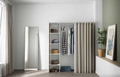 Kledingkast Spike 123/160cm Met Gordijn - Eik/ecru 18 Kledingkast Spike 123/160cm Met Gordijn - Eik/ecru -Collectie Slaapkamermeubels 4020A0377R00 Tom 1 Column natural oak and ecru 1 5d61