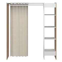 Kledingkast Spike 123/160cm Met Gordijn - Eik/ecru 13 Kledingkast Spike 123/160cm Met Gordijn - Eik/ecru -Collectie Slaapkamermeubels 4020A0377R00 Tom 1 Column natural oak and ecru 5 25c1