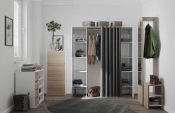 Kledingkast Spike 112/185cm Met Gordijn - Wit/grijs 17 Kledingkast Spike 112/185cm Met Gordijn - Wit/grijs -Collectie Slaapkamermeubels 4021X2193R00 Tom 2 Columns white with dark grey curtain 7 ac91