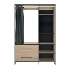 Kledingkast Jungo 122cm 2 Lades - Eik/zwart 12 Kledingkast Jungo 122cm 2 Lades - Eik/zwart -Collectie Slaapkamermeubels 4022X8686R76 Jungo Natural Oak and Black 1 b9f0