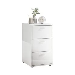 FMD Nachtkastje Valerie 3 Laden - Hoogglans Wit 10 FMD Nachtkastje Valerie 3 Laden - Hoogglans Wit -Collectie Slaapkamermeubels 4029494091345 804f