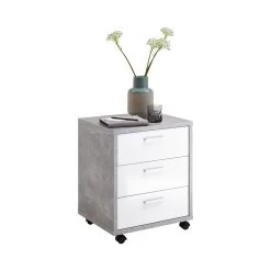 FMD Ladeblok Brick - Beton/hoogglans Wit 23 FMD Ladeblok Brick - Beton/hoogglans Wit -Collectie Slaapkamermeubels 4029494096005 37a5