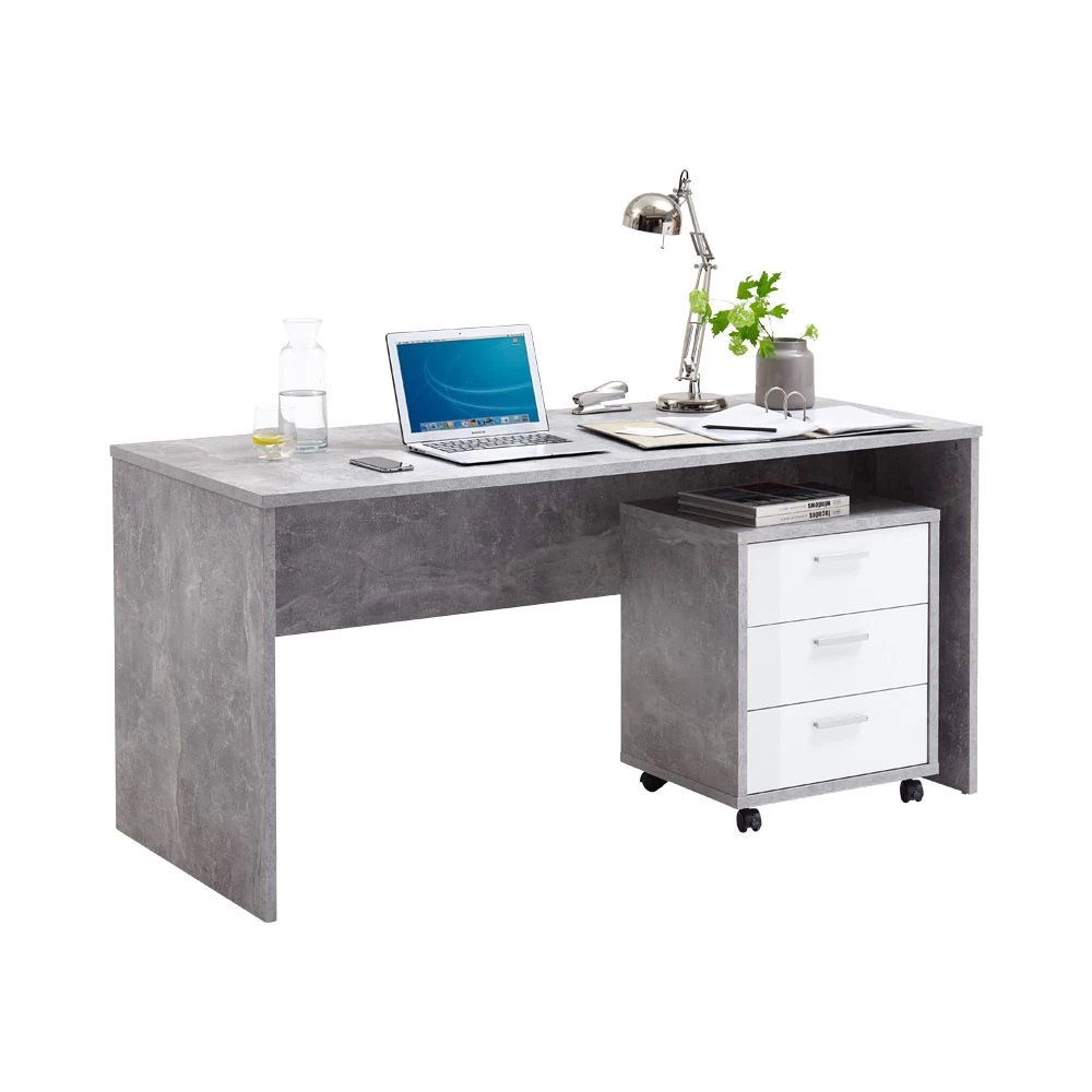 FMD Ladeblok Brick - Beton/hoogglans Wit 9 FMD Ladeblok Brick - Beton/hoogglans Wit - Afbeelding 7