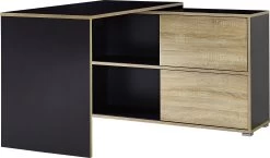 Hoekbureau Tyson 120x120 Cm - Antraciet/eik -Collectie Slaapkamermeubels 4036 161 pe dek b cut 6480