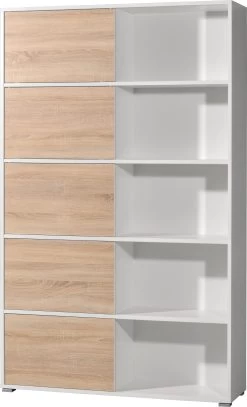 Boeken- & Opbergkast Tyson - Wit/eik -Collectie Slaapkamermeubels 4037 176 pe a1 cut 9f6f