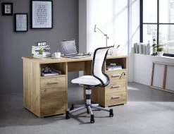 Bureau Branko 145cm Met 1 Deur & 3 Lades - Eik 10 Bureau Branko 145cm Met 1 Deur & 3 Lades - Eik -Collectie Slaapkamermeubels 4080 243 pe dek a 6427