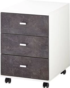 Ladeblok Aldo 3 Lades - Wit/basalt -Collectie Slaapkamermeubels 4151 261 pe a cut f313