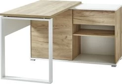 Hoekbureau Lloris 117x120cm - Wit/eik -Collectie Slaapkamermeubels 4156 513 pe a cut cb34