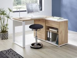 Hoekbureau Lloris 117x120cm - Wit/eik -Collectie Slaapkamermeubels 4156 513 pe dek a 9ad9