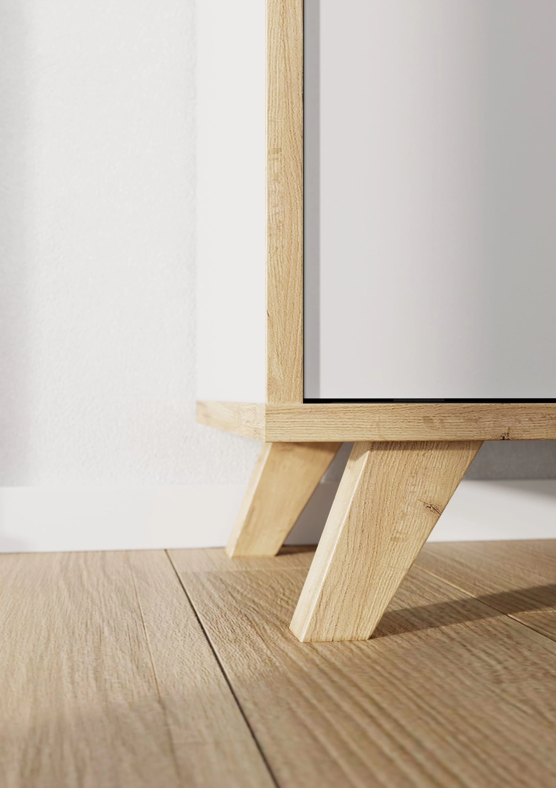 Opbergkast Hercules 120cm Met 2 Schuifdeuren - Wit/eik 5 Opbergkast Hercules 120cm Met 2 Schuifdeuren - Wit/eik - Afbeelding 3