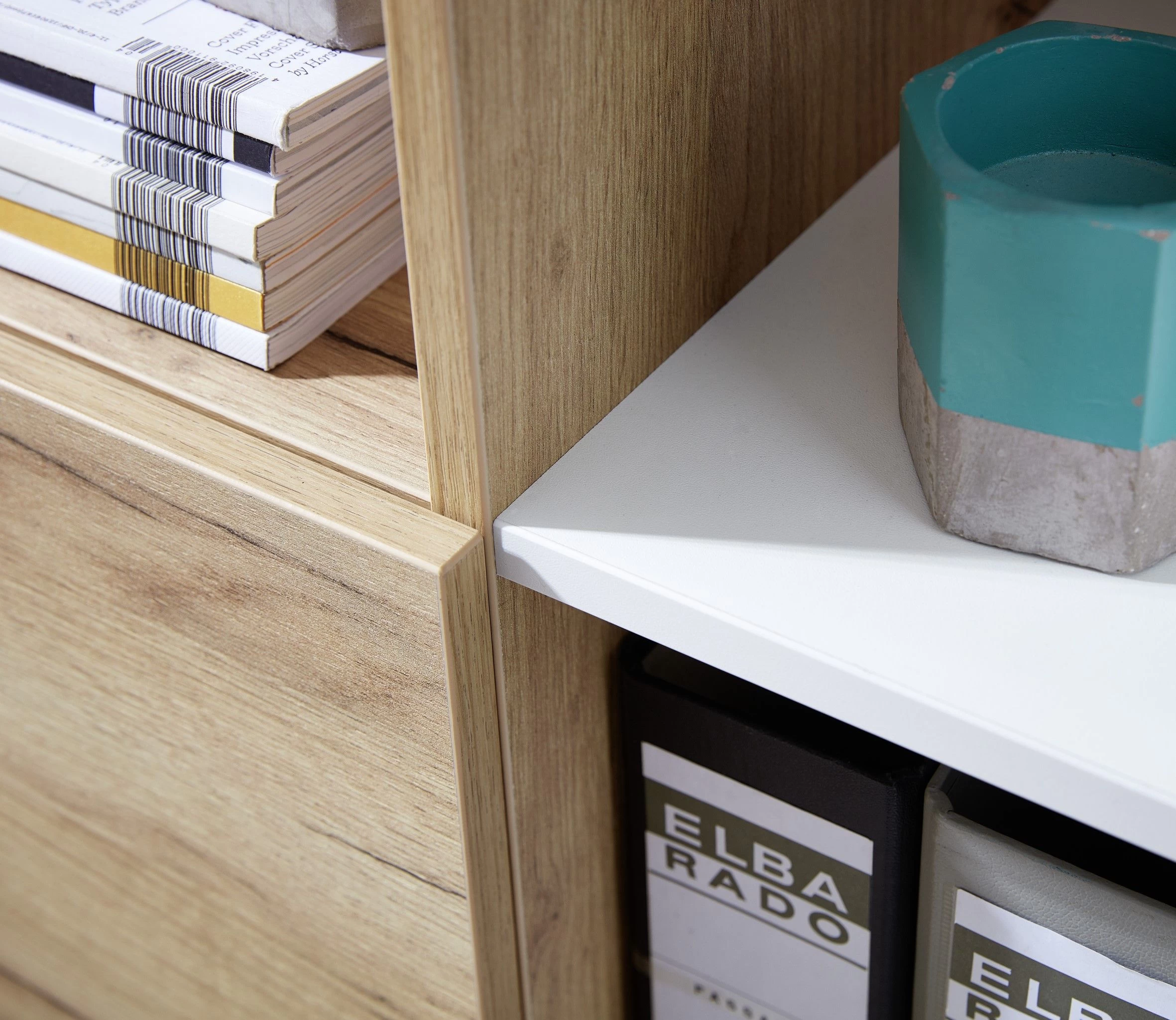 Boeken- En Opbergkast Lloris Met 1 Deur - Wit/eik 7 Boeken- En Opbergkast Lloris Met 1 Deur - Wit/eik - Afbeelding 5