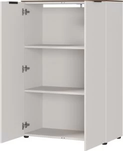 Lage Archiefkast Anaelle 80cm Met 2 Deuren & 2 Lades - Wit/walnoot -Collectie Slaapkamermeubels 4217 573 pe open a cut 2399
