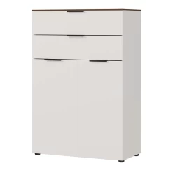 Lage Archiefkast Anaelle 80cm Met 2 Deuren & 2 Lades - Wit/walnoot -Collectie Slaapkamermeubels 4219 9f6e