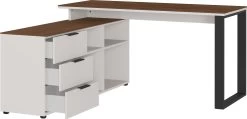 Hoekbureau Anaelle 146x145cm - Wit/walnoot -Collectie Slaapkamermeubels 4223 573 pe open a cut 8997