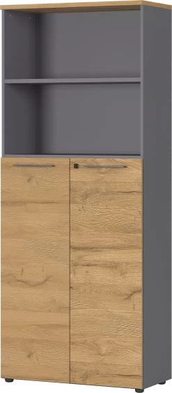Archiefkast Osmond 80cm Met 2 Deuren & 2 Open Vakken - Eik/grafiet 10 Archiefkast Osmond 80cm Met 2 Deuren & 2 Open Vakken - Eik/grafiet -Collectie Slaapkamermeubels 4236 564 pe a cut 13c3