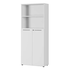 Archiefkast Osmond 80cm Met 2 Deuren & 2 Open Vakken - Lichtgrijs