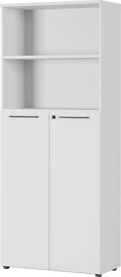 Archiefkast Osmond 80cm Met 2 Deuren & 2 Open Vakken - Lichtgrijs -Collectie Slaapkamermeubels 4236 69 pe a cut a535