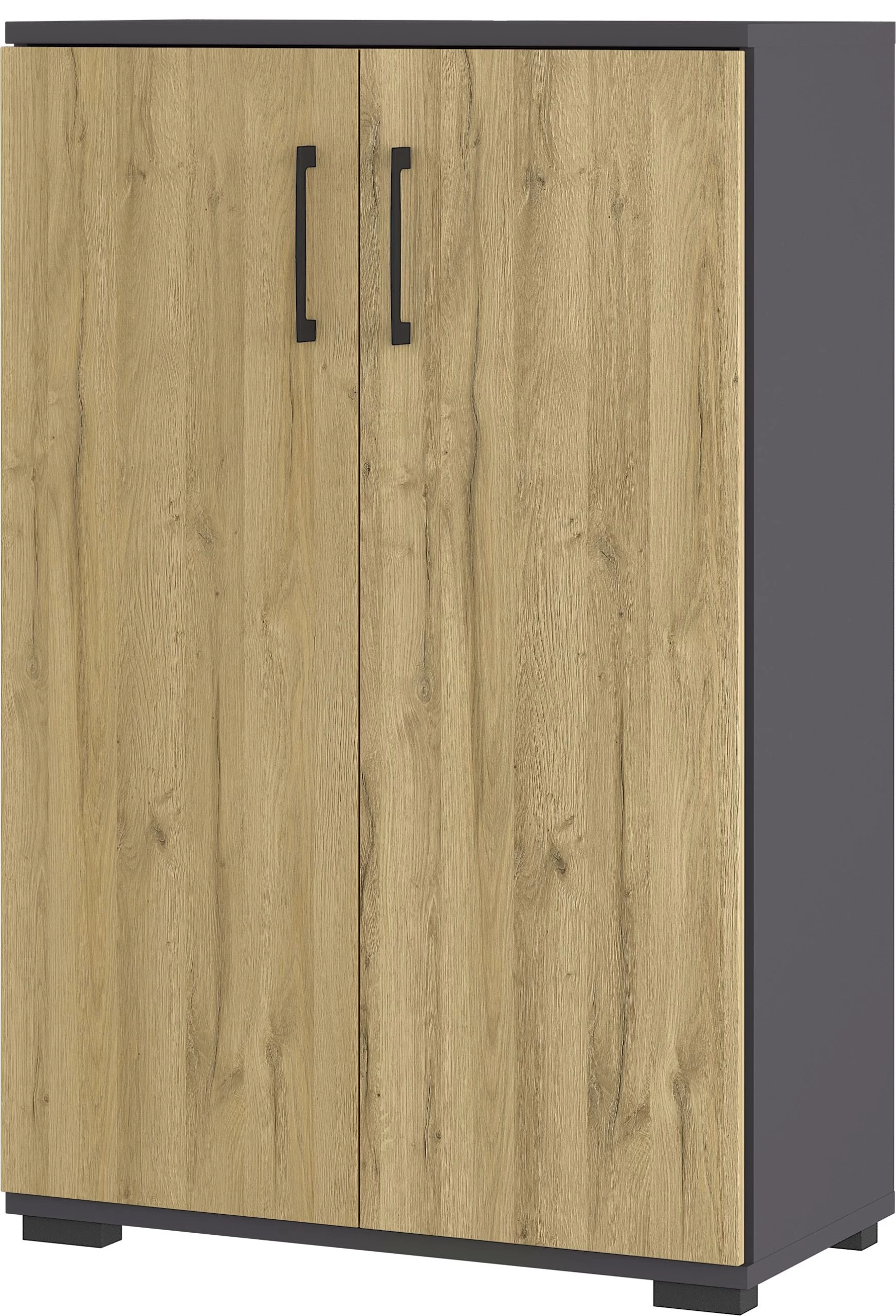 Lage Opbergkast Presley 80cm Met 2 Deuren - Eik/grafiet 8 Lage Opbergkast Presley 80cm Met 2 Deuren - Eik/grafiet - Afbeelding 6