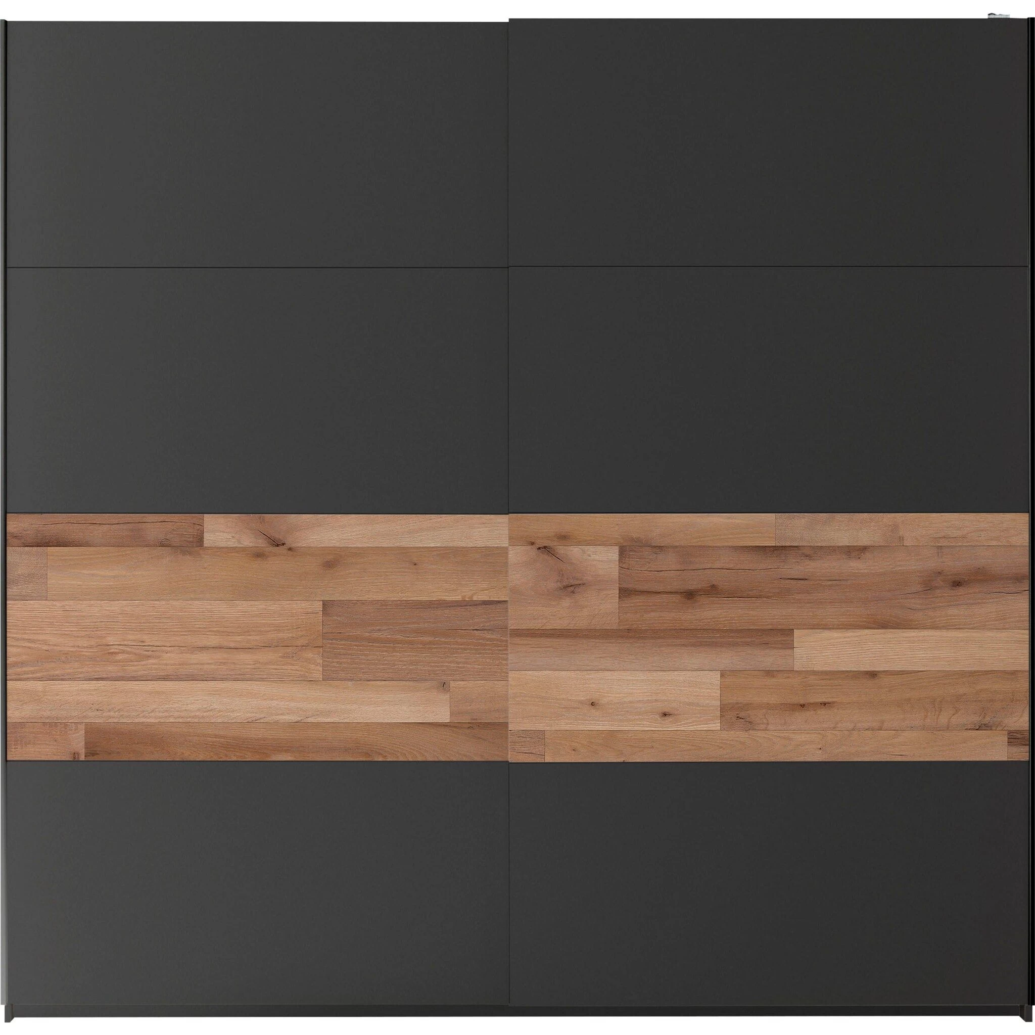 Kledingkast Aquino 215cm 2 Deuren - Grafiet/eik 8 Kledingkast Aquino 215cm 2 Deuren - Grafiet/eik - Afbeelding 6