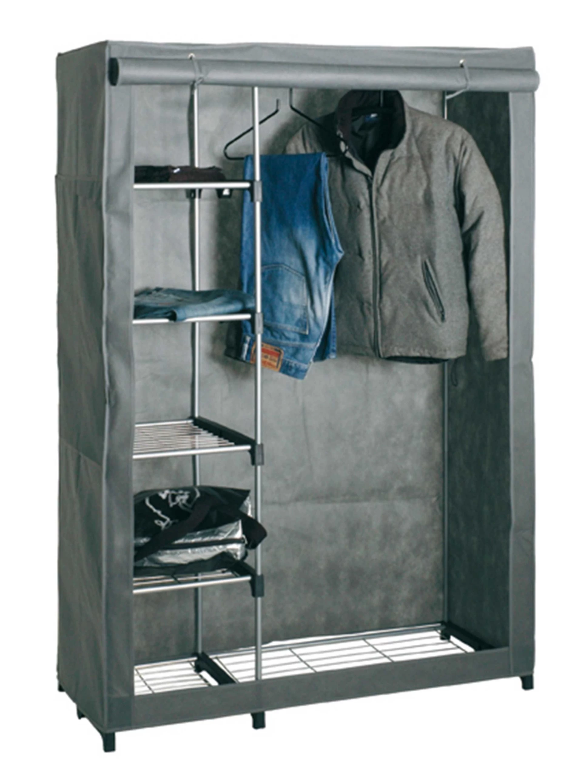 Kledingrek Met Hoes Brina 116cm - Donkergrijs 4 Kledingrek Met Hoes Brina 116cm - Donkergrijs - Afbeelding 2