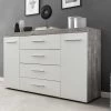 Dressoir Tristan 2 Deuren & 4 Laden - Wit/beton