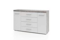 Dressoir Tristan 2 Deuren & 4 Laden - Wit/beton -Collectie Slaapkamermeubels 48116 57075 FS 27d0
