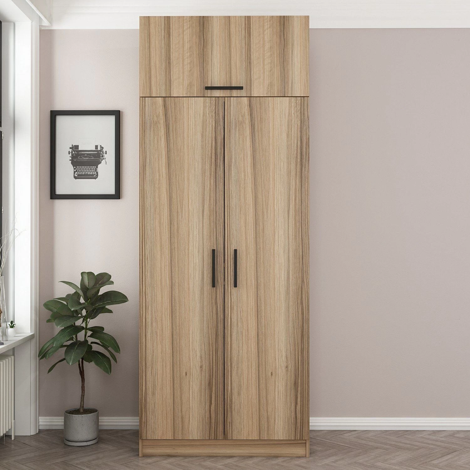 Houten Kledingkast | Melamine Coating | Eik 10 Houten Kledingkast | Melamine Coating | Eik - Afbeelding 8