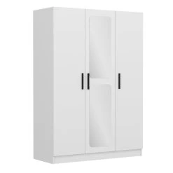 Woody Fashion Melamine Kledingkast - 135x210x52cm Wit -Collectie Slaapkamermeubels 506MNR2252 20 205 4103