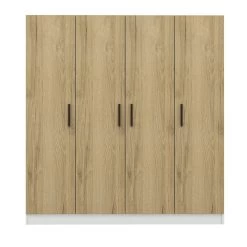 Woody Kledingkast | 100% Melamine Coating | Walnoot Wit | 180x190x52 Cm -Collectie Slaapkamermeubels 506MNR2432 20 203 b19e