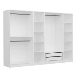 Woody Kledingkast | 100% Melamine Coating | 18mm Dik | Wit -Collectie Slaapkamermeubels 506MNR2506 20 204 9c32