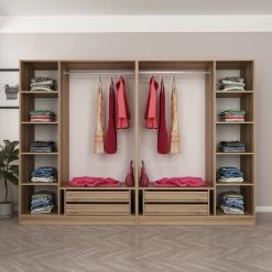 Woody Fashion Melamine Kledingkast - 270x190x52 Cm - Dore -Collectie Slaapkamermeubels 506MNR2513 20 202 764a