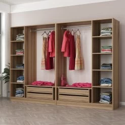 Woody Kledingkast | 270x210x52cm | Melamine-behandeld | Dore